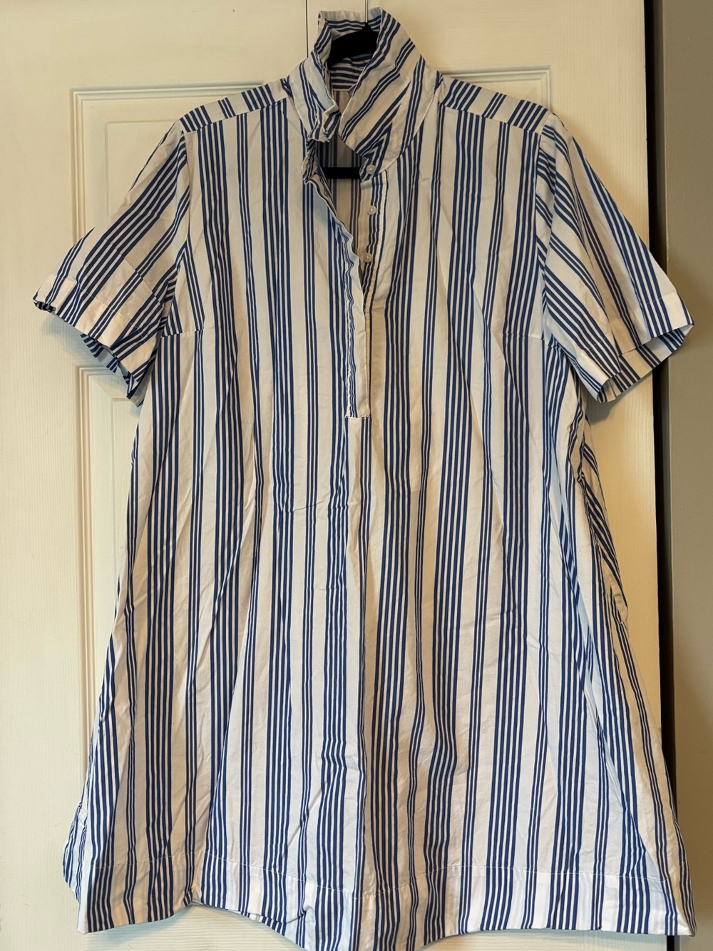 Old Navy Blue & White Stripe Short-Sleeve Shirt Dress
